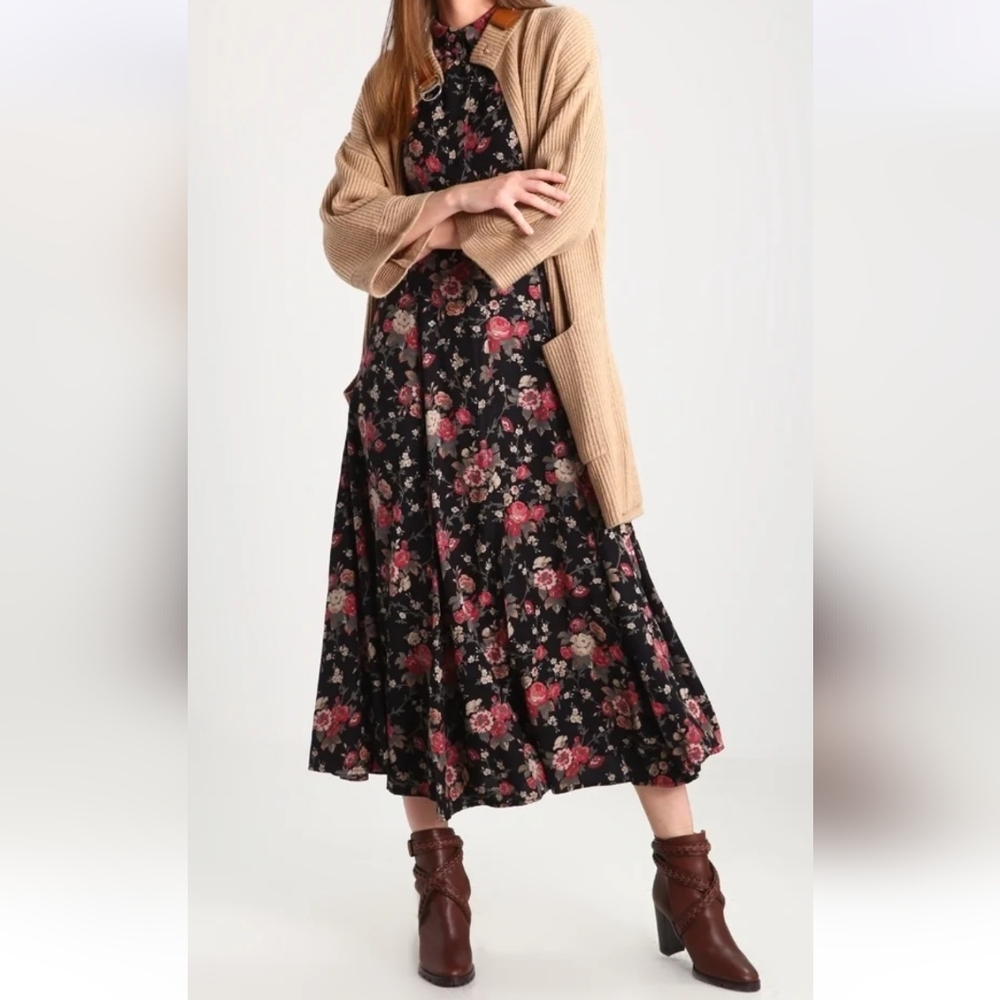 Denim & Supply Ralph Lauren Boho Floral Maxi Shirt Dress